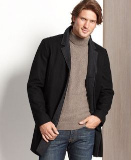 Nautica Jacket, Melton Wool Blend Fly Front Coat   Mens Coats