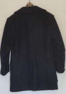 Vintage Mans Navy Blue Wool Pendleton Double Breasted Short Coat C46