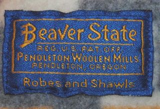 Vintage Indian Trade Design Pendleton Beaver State Wool Camp Blanket