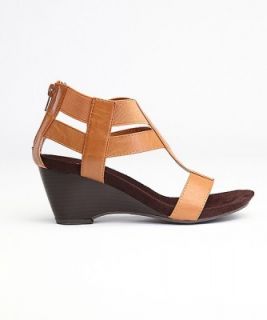 MOGAN Shoes Chic Basic T Strap Ankle Cuff Wedge Sandal Compy Leather