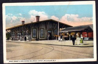 Millville NJ West Jersey & Sea Shore RR Depot Postcard. Make multiple