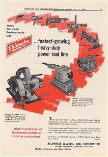 1964 Milwaukee Electric Tool Corp Heavy Duty Power Tools Trade Print