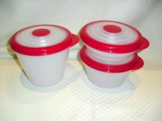 STUFFABLES Flex Seal Mini Refrigerator 1, 2 + 3 cup Bowl Set NEW Red
