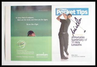 Mike Weir Masters Champion Signed Golf Digest Magazine Tips