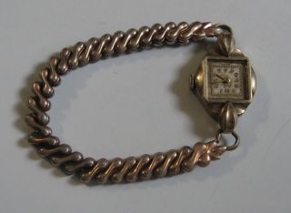 Vintage Milos Womens Wristwatch Swiss La Petite Band 10K RGP Gold