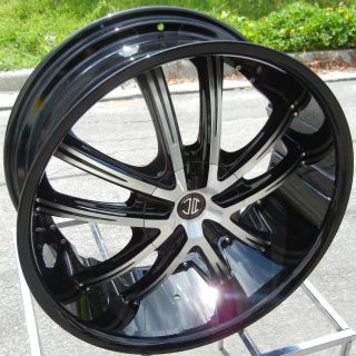 22x9 5 2 Crave No 21 Wheels Rims Black and Machined 6x5 5 Chevy Tahoe