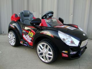 Black Hot Kids Ride On Racer Car 6v Battery Power Sports Car RC Wheels