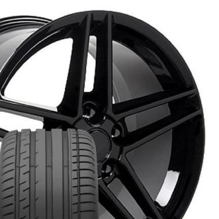 10 5 Black Corvette C6 Z06 Style Wheels Tires Rims Fit Camaro