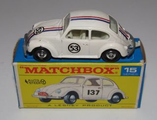 RARE Matchbox Regular Wheels No 15 VW Beetle Herbie The Love Bug