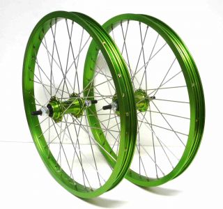 New BMX Bike Bicycle 20 x1 75 Wheels F R Rims Green