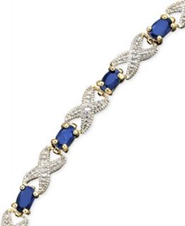 Victoria Townsend 18k Gold Over Sterling Bracelet, Sapphire (4 ct. t.w