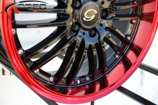 18x8 G Line G820 Wheel 5x110 38 Black Red Rim Fits Malibu G5 G6 Aura