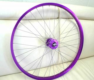 27 x 1 1/4 Free Wheels Single Spd BMX Bike Bicycle Purple Front Rear
