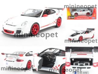 Bburago Porsche 911 997 GT3 RS 1 18 White with Red Wheels