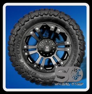20 XD MONSTER BLACK RIMS W/ 35X12.50X20 TOYO OPEN COUNTRY MT TIRES