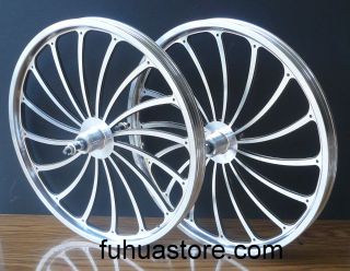 These are 20 x 2.125 alloy rear and front wheels for 20 BMX . Front