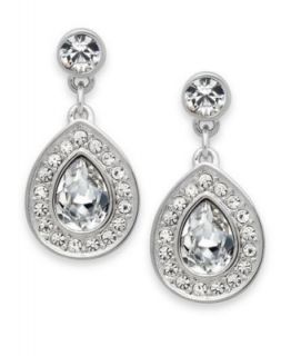Swarovski Earrings, Rhodium Plated Crystal Drop Earrings