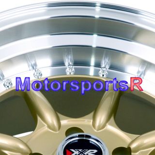 16 16x8 XXR 002 Gold Rims Wheels Stance Deep Dish 89 90 91 Mazda RX7 5