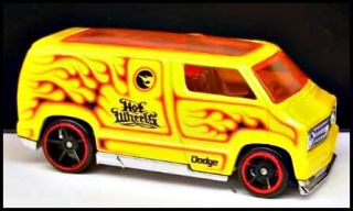 2008 Hot Wheels Custom 77 Dodge Van Yellow