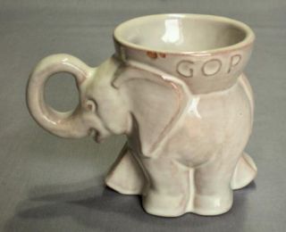 Vtg Frankhoma Pottery 1968 GOP Republican Elephant Political Cup Mug