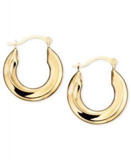 14k Gold Earrings, Diamond Accent Round Hoop Earrings   Earrings