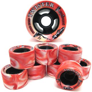 Grip Twister Red & White Quad Speed Roller Skate Wheels   8 Count Set