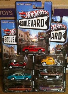 2012 Hot Wheels Boulevard E Case Complete 7 Car Set Fiero Amphicar
