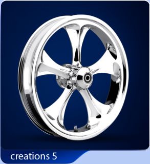 Forge Tec 3D Creations 5 Chrome Motorcycle Wheels