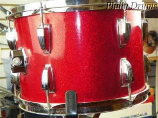 Vintage 1970s Ludwig 9x13 Mount Tom Drum Red Sparkle