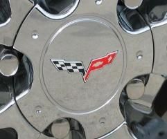 Corvette C6 Set Wheels Center Cap Emblems Flat Decals 