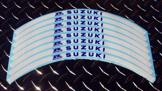 White Suzuki GSXR Logo Rim Stripes GSX R1000 750 600