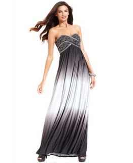 Onyx Dress, Strapless Embellished Gown