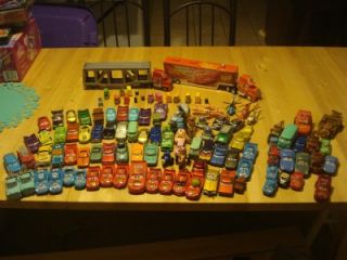 Disney Pixar Diecast Cars McQueen Mater 106 Total Cars Trucks