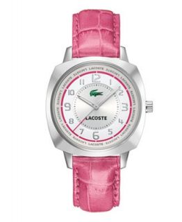 Lacoste Watch, Womens Palma Pink Croc Embossed Leather Strap 2000599