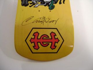 Santa Cruz Christian Hosoi Autographed Monk Skateboard Deck Yellow