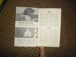 1961 1962 John Deere Farmers Pocket Ledger Notebook Beresford, South
