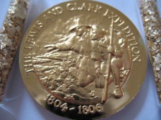oz 24K Gold Over Sterling Silver Lewis and Clark Longines Coin $ Ins