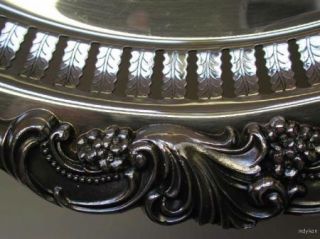 Wallace Baroque Silverplate Cake Stand Pedestal Plate Tray Reticulated