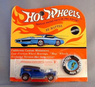 Hot Wheels Redline 1969 THE DEMON MOC on Card with Collectors Button