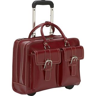 Franklin Covey Leather Wheeled Laptop Case Red