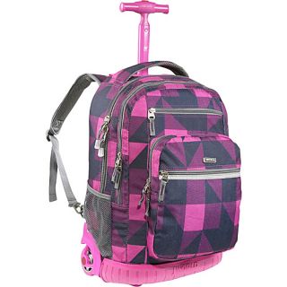 World Sundance Laptop Rolling Backpack Block Pink