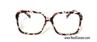 Neo Full Rim Eyeglasses Frame Large Square Leopard