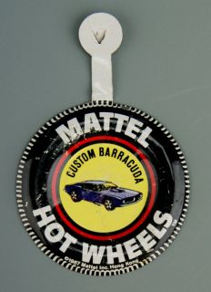 163 Original 1967 Hot Wheels Pin Badge for Custom Barracuda Redline