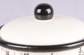 Nonnis Biscotti Black White Floral Ceramic Cookie Jar