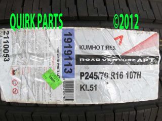 Kumho Road Venture Apt KL51 P245 70R16 107H Tire Genuine Brand New