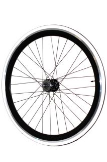 Fixie Freewheel Track Wheel Wheelset Deep V White Tires CNC Black