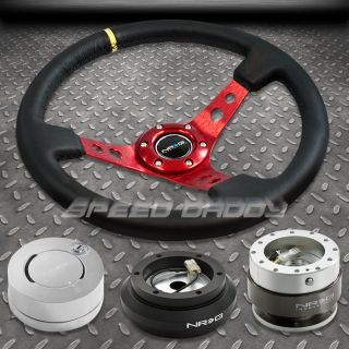 NRG 006RD Steering Wheel Hub Silver Quick Release Lock Kit 88 91 Civic