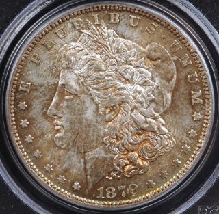 1879 Morgan Silver Dollar PCGS MS63 Nice Golden Toned