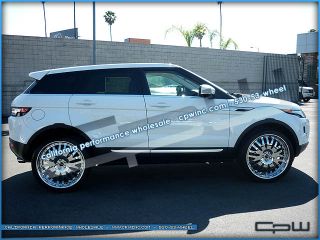 ROVER EVOQUE 22 INCH CHROME WHEELS RIMS TIRE PACKAGE TWO PIECE FORGED