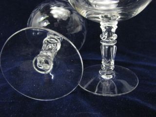 Three Crystal Etched Wine Glasses with Stems